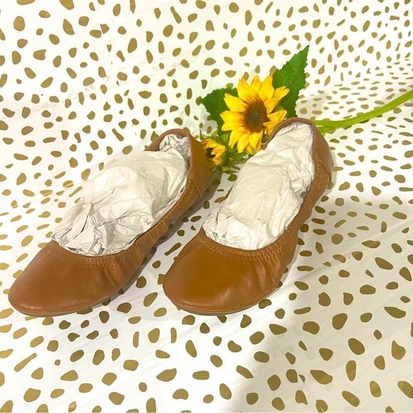 a.n.a Joy scrunch memory foam cognac flats - Picture 4 of 12